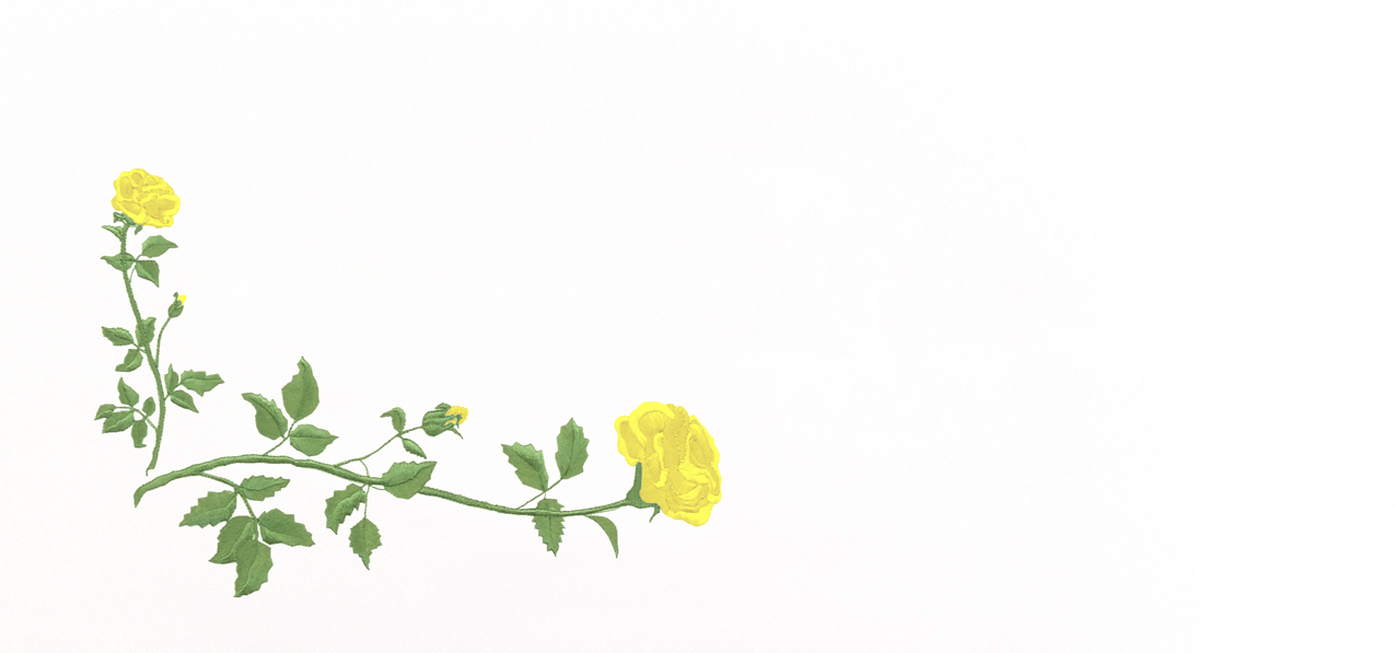 P 501 YE WT Corner Rose Yellow White Faux